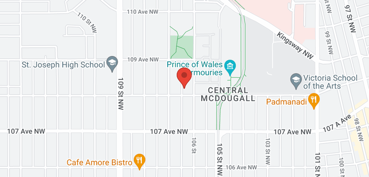 map of 10806 106 ST NW